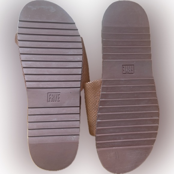 Frye Lola Perf Brown Leather Slide Sandals - Women’s 8.5 - Picture 6 of 6